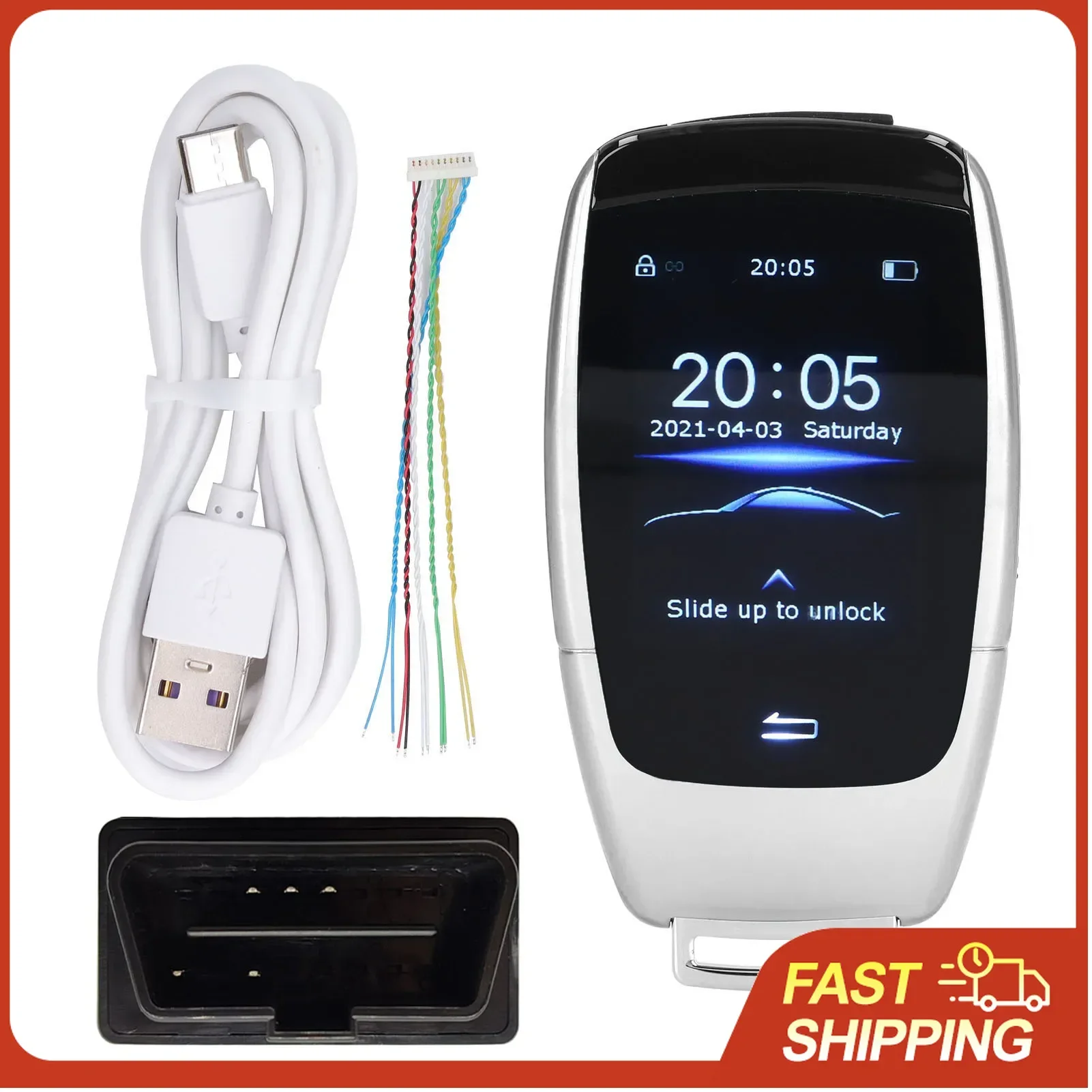 

TK900 Universal Smart Car Key with 2in Touch Screen, Keyless Entry & Remote Start for Button Ignition Cars