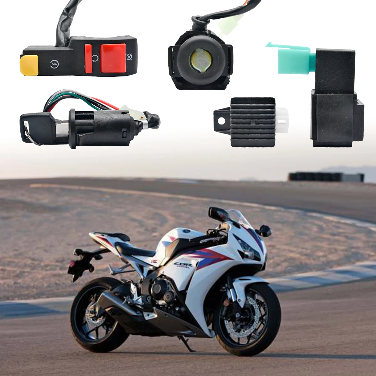 Motorcycle Wiring Harness CDI Ignition Coil Kit for ATV dune cross-country motorcycles 50cc 70cc 110cc four-wheeled