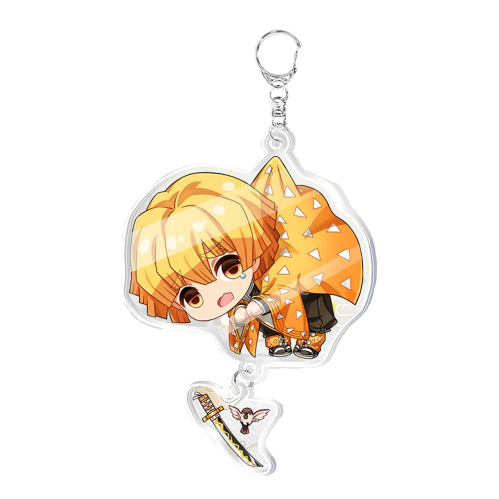 Japanese Anime Keychain Kimetsu No Yaiba Blade of Ghost Kawaii Doll Keyrings Bag Pendant Cosplay Jewelry Holder Kids Fans Gift image 5