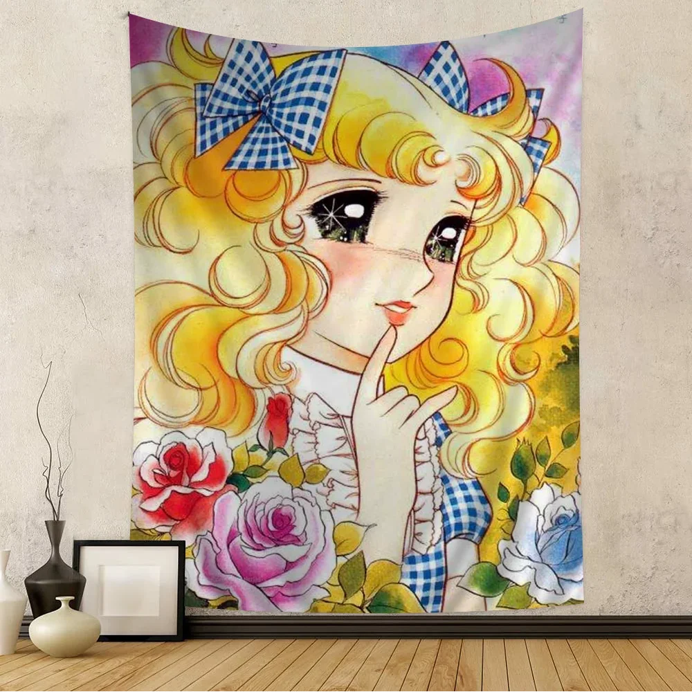 Anime Manga Candy Anime Colorful Tapestry Wall Hanging Bohemian Wall Tapestries Mandala Wall Hanging Sheets
