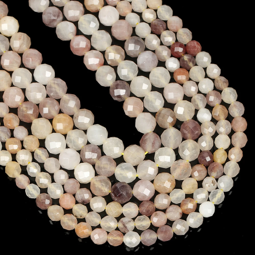 Natural Stone Beads Faceted Violet Chalcedony Loose Spacer Beads for Jewelry Making DIY Bracelets Earring Accessories 7inches