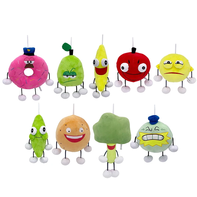 

Shovelware Brain Game Plush Toys 15-25cm Cartoon Fruits Banana Donut Apple Orange Plush Soft Stuffed Toy Doll Children Gift