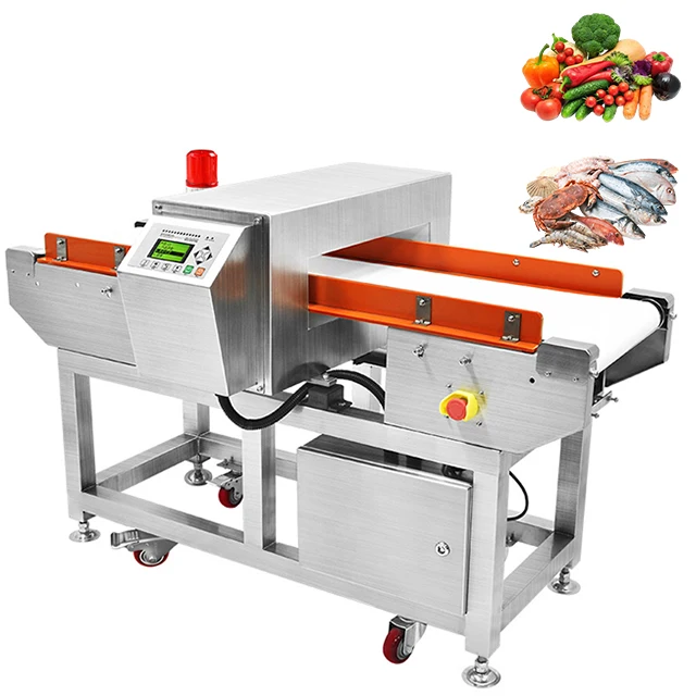 High Precision Detector De Metales Para Alimentos Food Metal Detector With Food Grade Conveyor Belt