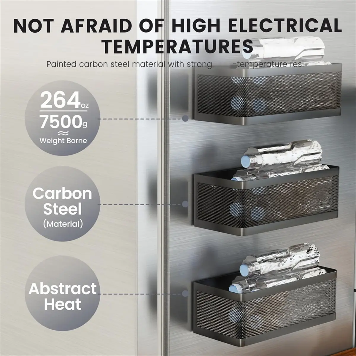 

Refrigerator Magnetic Storage Rack Magnet Spice Rack Metal Hanging Basket Wall Cabinet Multi-Functional Storage Box A