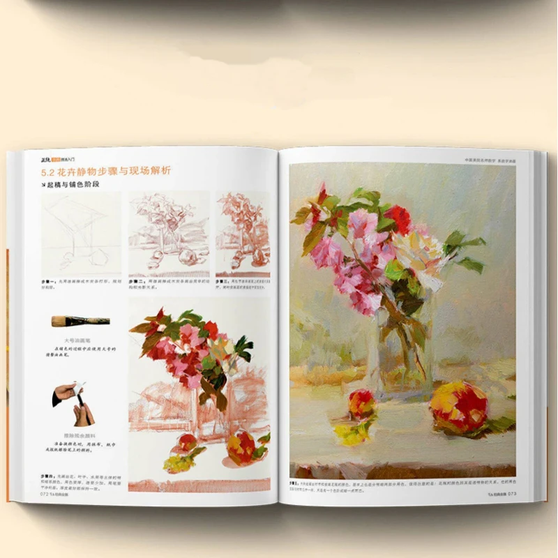 Introductory Tutorial on Oil Painting Techniques Self-study Album of Figure Still Life Landscape Sketching for Zero Foundation