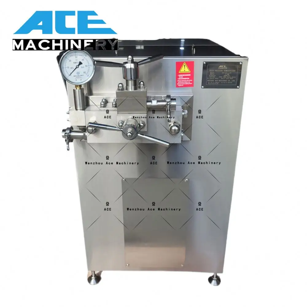 Automatic 200/ 300/500/1000/2000 L/H Industrial High Pressure Fresh Milk Homogenizer Machine for Sale