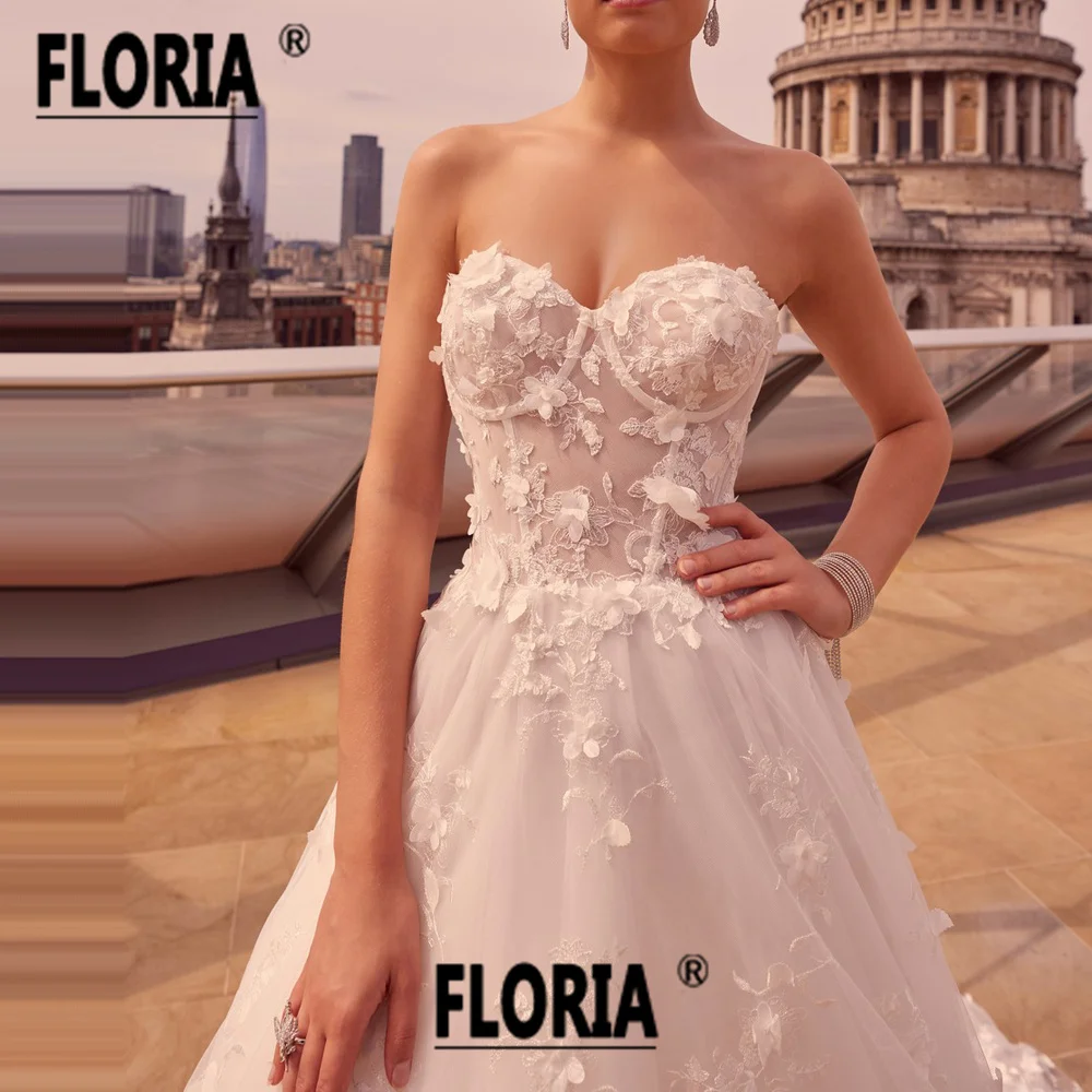 Vestido De boda bohemio con apliques De encaje para mujer, traje romántico con escote Corazón, Espalda descubierta, para boda y playa, 2023