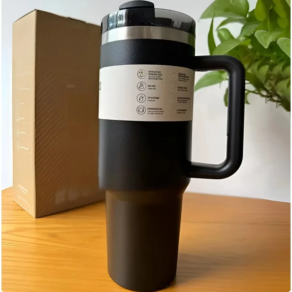 40oz Tumbler Handle Lid Straw Thermos Cup Silicone Boot Stainless Steel Vacuum Insulated Iced Travel with Logo Coffee Mug