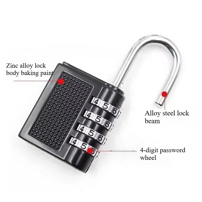 New Concept Color 4 Digit Combination Lock Anti-theft Safely Code Lock Travel Luggage Suitcase Lockers Zinc Alloy Padlock