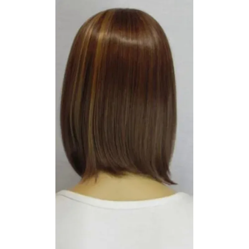 Peruca LL-lindo cabelo sintético marrom, meio misto, novo estilo, bonito