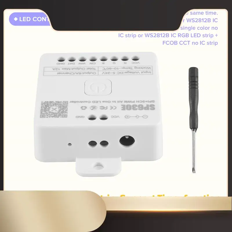

1 PCS SP630E Bluetooh LED Controller White Plastic Support PWM Monochrome CCT RGB RGBW RGBCCT Or SPI TTL IC Chip LED Strip-N36R