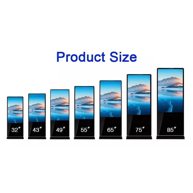 32 43 50 55 Inch Lcd Commercial Display Signage Vertical Screen Floor Standing Advertising Touch Screen Digital Panel
