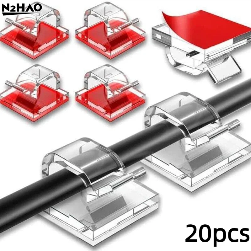 Cable Organizer Clips Holder Protector USB Cable Management Adhesive Hooks Desk Clamp For Home Office