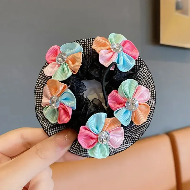 3 قطعة/الباليه اللاتينية الشعر صافي لطيف الفتيات كعكة أداة الرقص اليومي الصف فحص فراشة اللؤلؤ المعاوضة Hairnet الرقص الملحقات