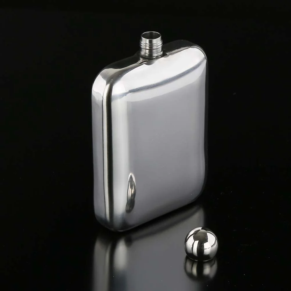 

1Pcs Stainless Steel Wine Pot 7Oz Portable Mini Square Shape Outdoor Camping Fishing Picnic Bottle Rustproof Container
