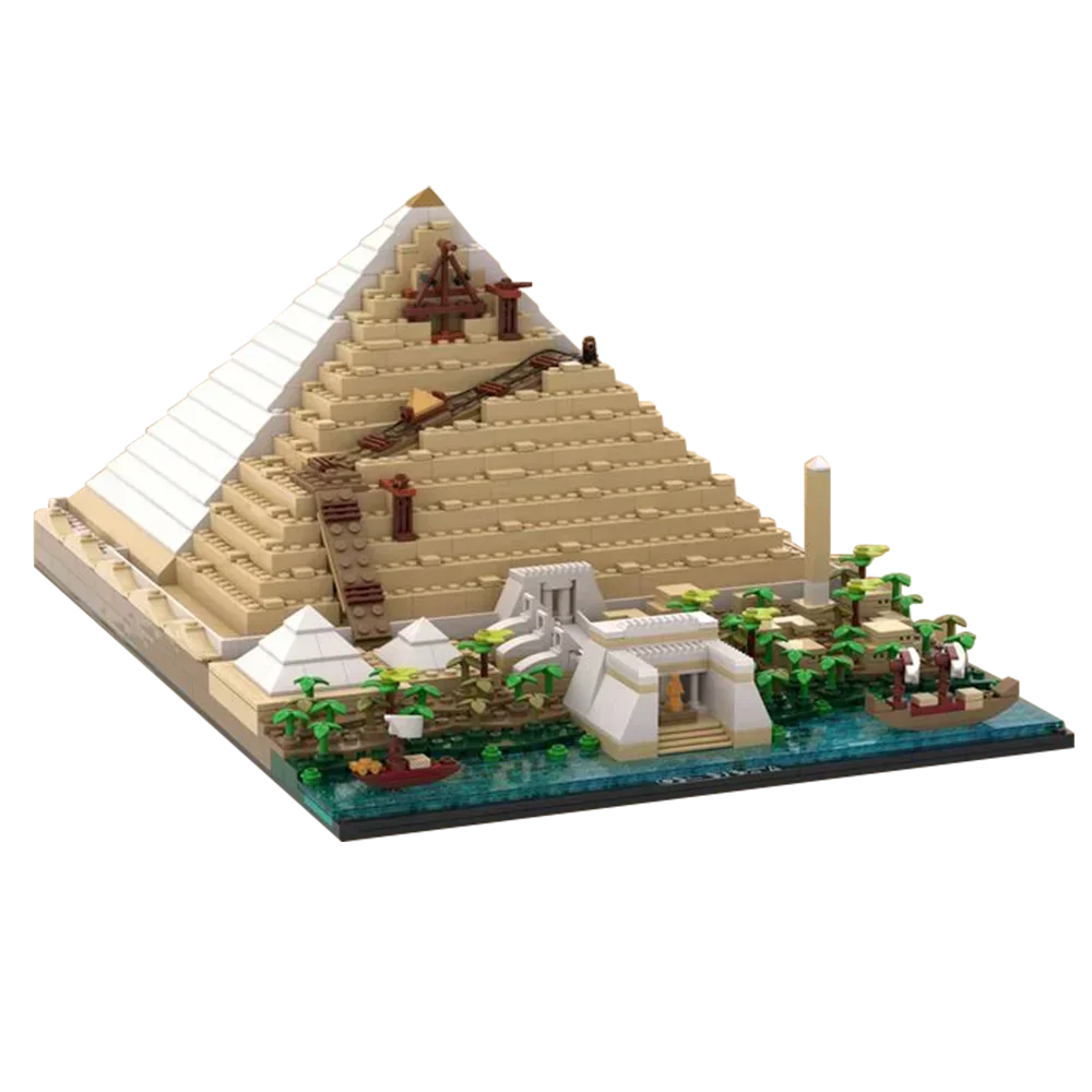 EKbricks MOC Building of the Great Pyramid Bricks Street View Famous Model Building Block Set Educational Toy For Kids Gifts