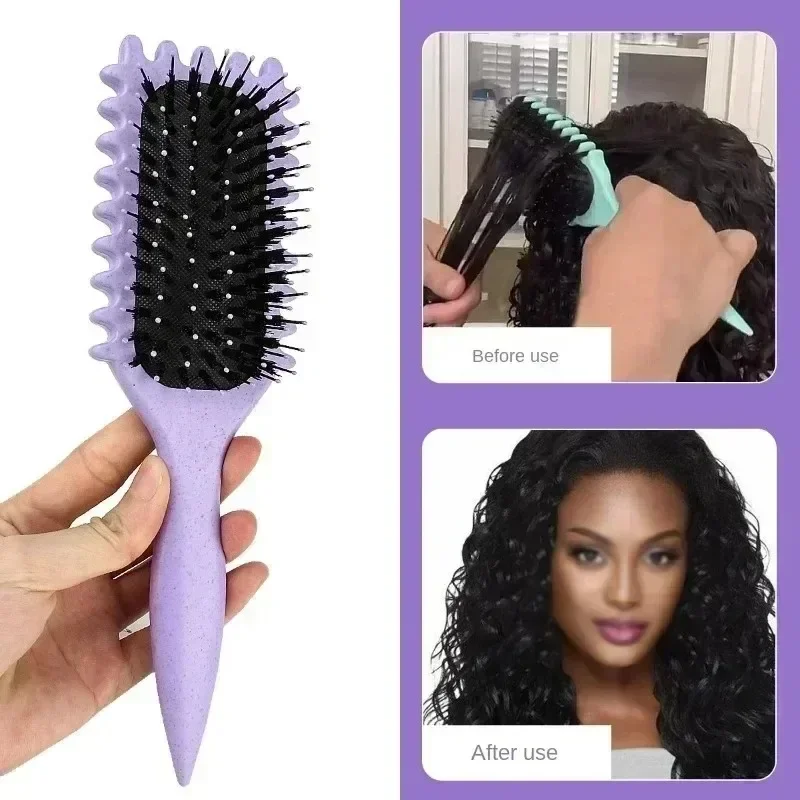 

Salon Styling Curly Hair Styling Brush Curl Hair Brush for Combing and Shaping Men's and Women's Curls Reduce Pulling Tools