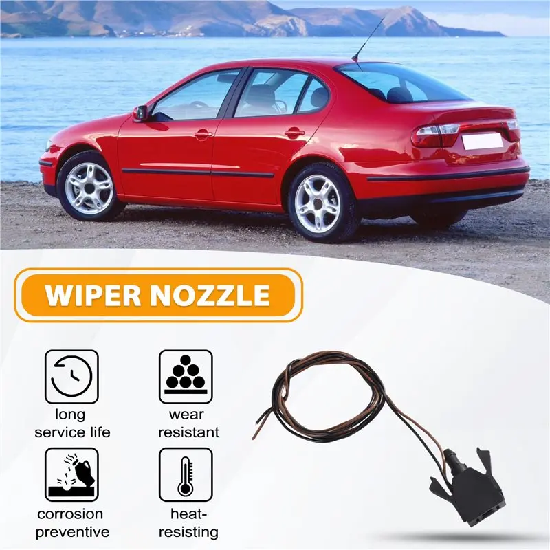 For Seat Leon Toledo Altea 04-15 1 Pair Front Windshield Washer Nozzle Hose With Heating 5P0955987B 5P0955988B 5P0955985B