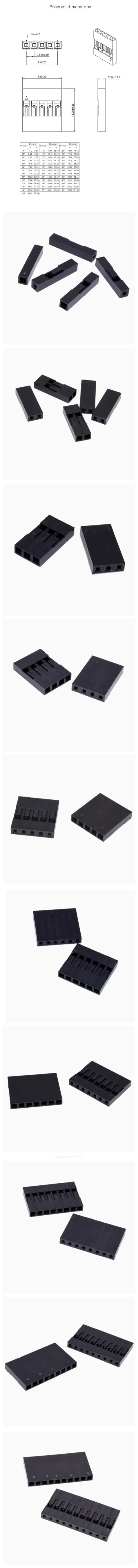 50 Stück Dupont Kunststoffgehäuse-Stecker 2,54 mm einreihiger Dupont-Stecker 1P/2P/3P/4P/5P/6P/7P/8P/9P/10P Gehäuse – Detail 1