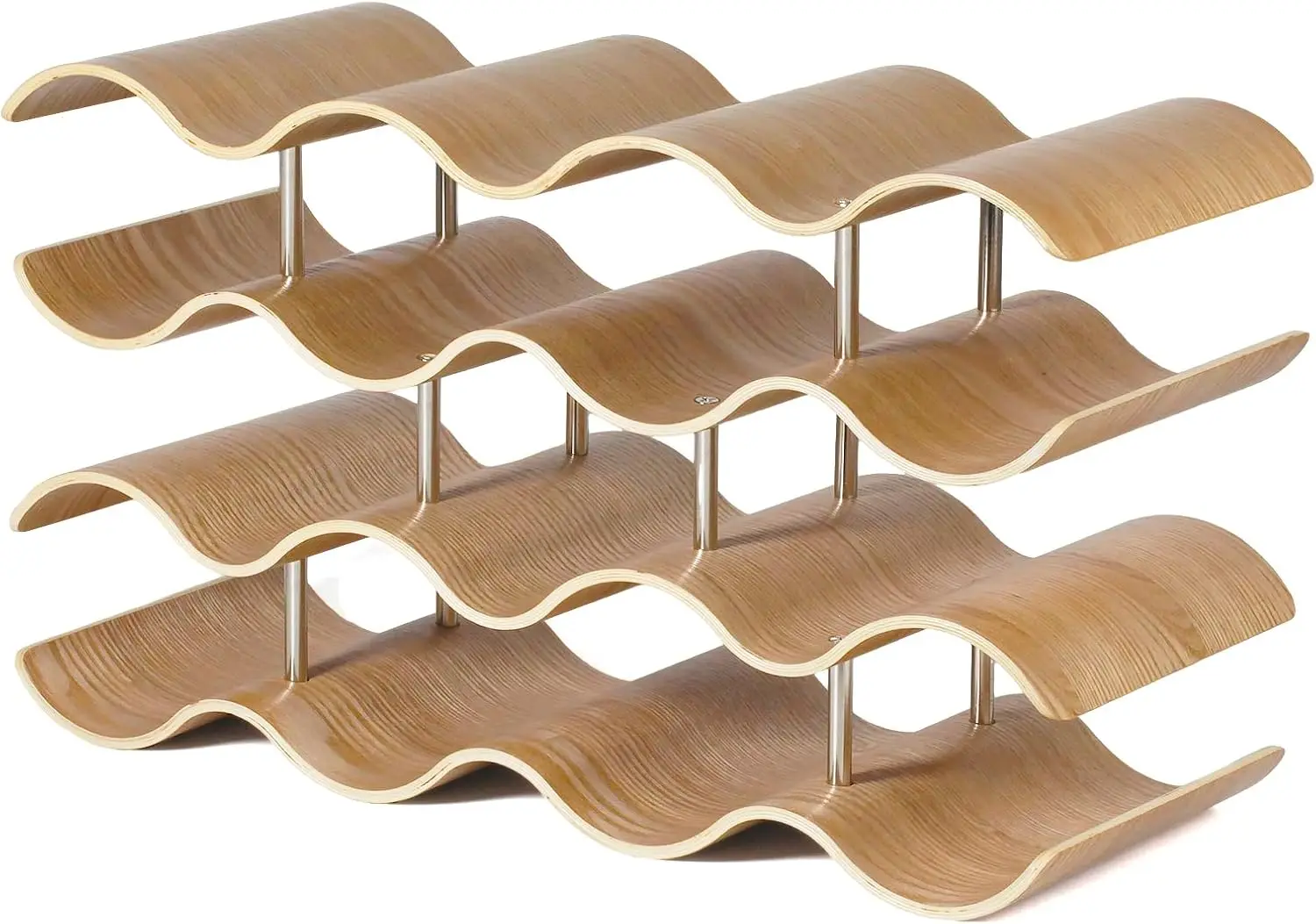 

4-уровневая деревянная винная полка для столешницы, полки или шкафа — отдельно стоящее хранилище для домашнего декора, бара и кладовой