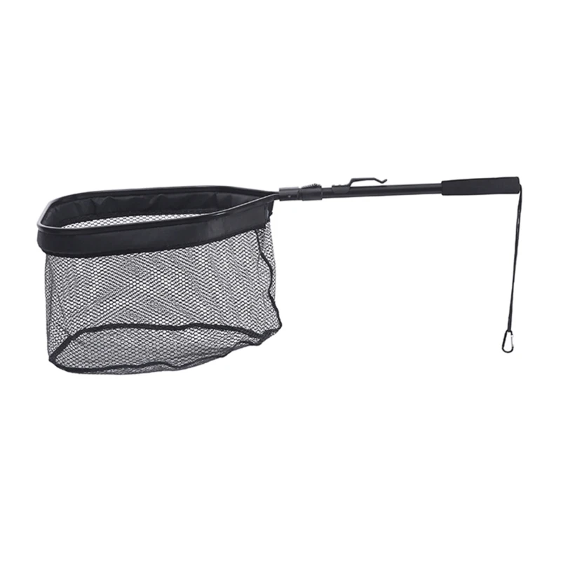 Fishings Net Landing Net, Aluminum Rod Handle EVA Grip Rubber Dip Fishing Net for Freshwater Saltwater Fly Fishing Net Dropship