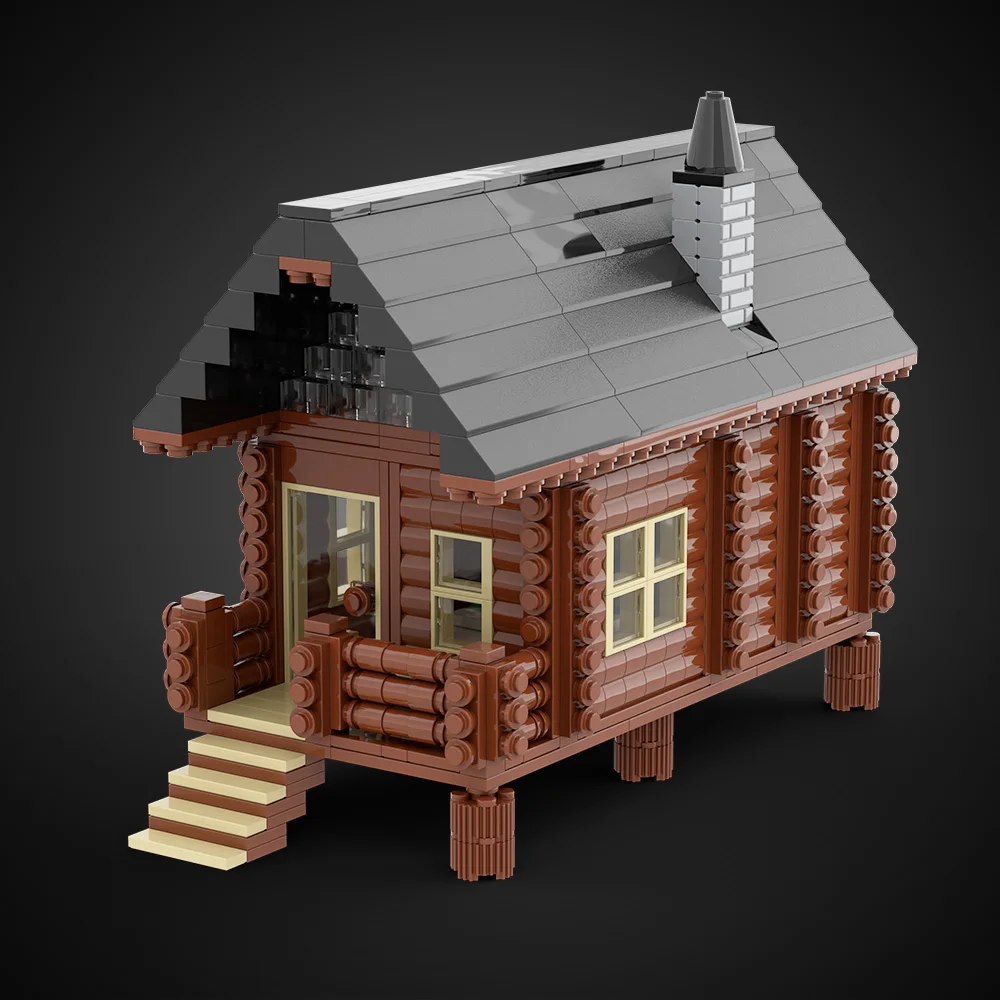 

MOC wooden House Cabin Building Blocks Model Forest architecture Cabins In The Woods Bricks diy Assembled Toy for Children Gift