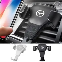 Car Phone Holder Car Air Vent Clip Mobile Phone Holder For Mazda 2 3 6 CX5 CX3 CX6 RX7 MX5 CX9 CX7 Emblems Interior Decoration