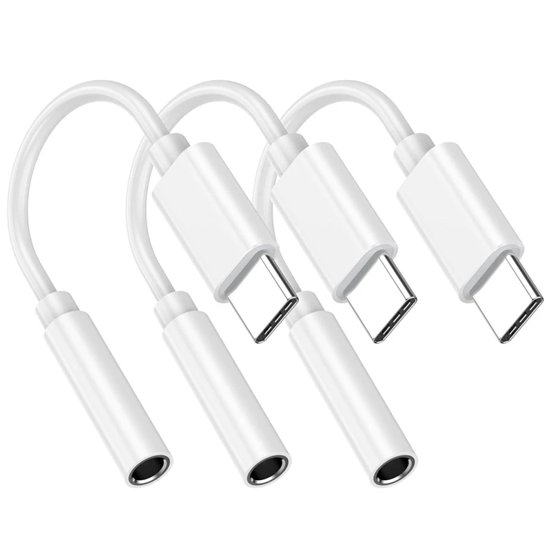 3 Pack USB C To 3.5 Mm Headphone Jack Adapter, 3.5Mm Headphone Audio Aux Adapter Dongle Compatible For Iphone 15