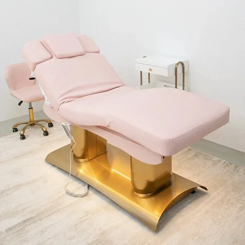 High-end beauty bed stainless steel base intelligent heating all-electric micro-pattern embroidery medical beauty bedAA