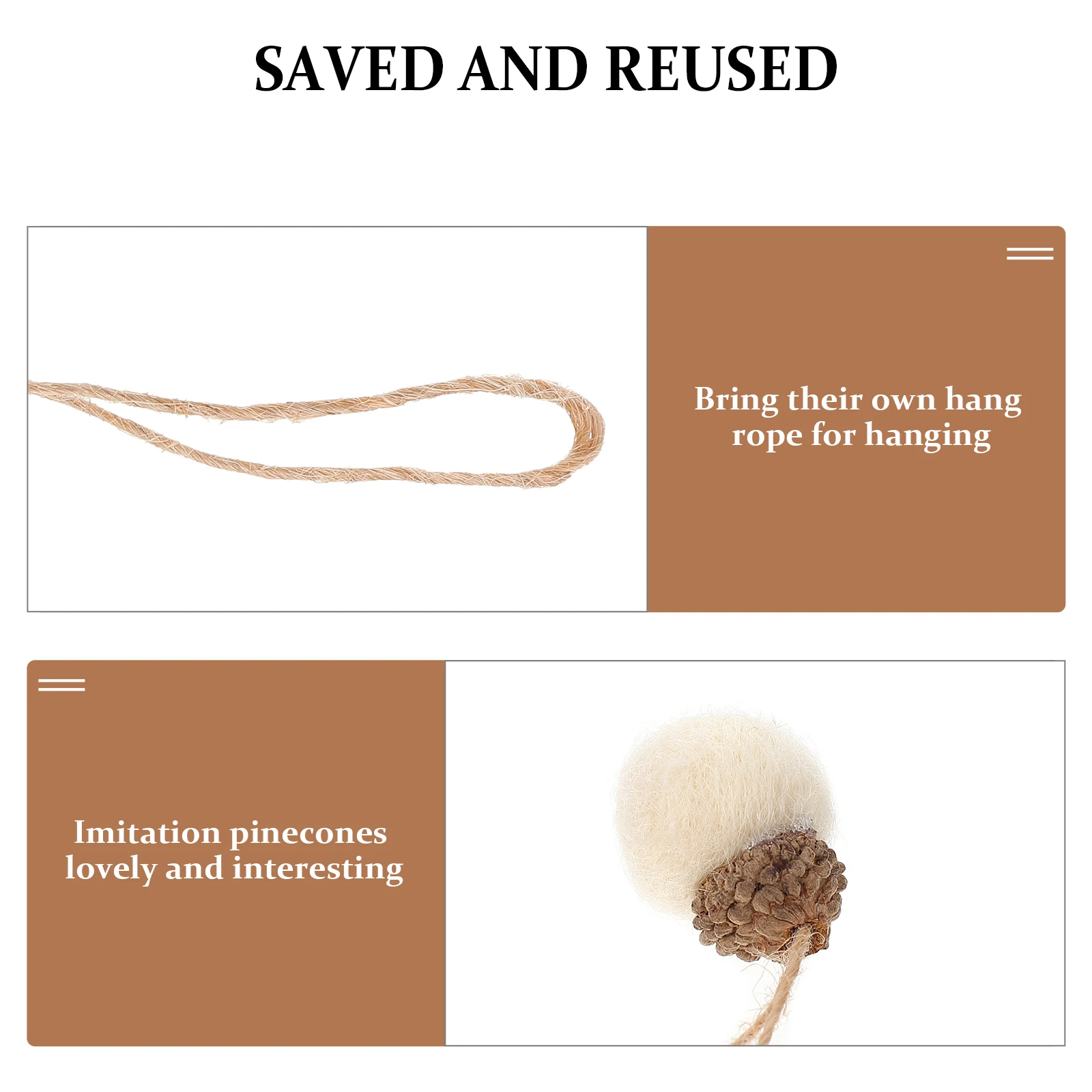 

18Pcs Felt Pine Cone Christmas Hanging Decor Adorable Xmas Small Decors Lightweight Easy to Place Holiday Decor