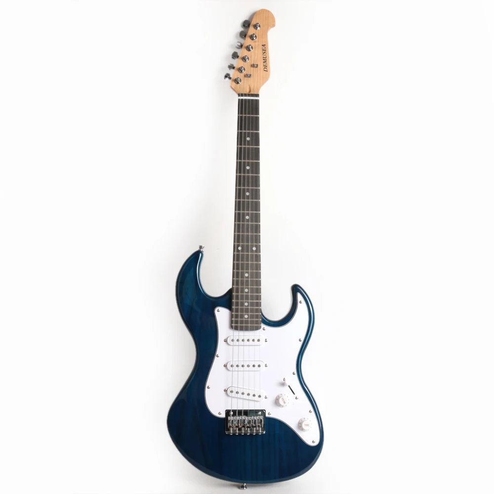 transparent blue color mini 36inch 3/4 size electric guitar for beginner kids starter phoenix body maple neck