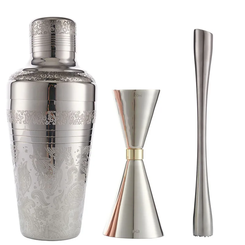 

Engraved Shaker 304 Stainless Steel Bartender Set Measuring Cup Bartender Kit