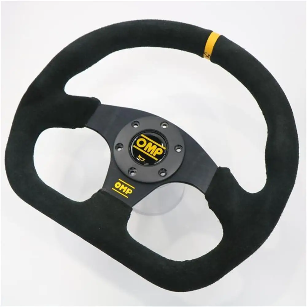 13 inch i car modification universal 320mm D-type steering wheel with suede flat bottom simulation racing steering wheel