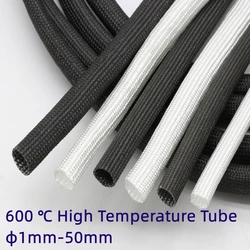1M φ1mm-50mm Alkali-free Glass Fiber Yarn Sleeve Insulation Tube Resistant to 600 ℃ High Temperature Sleeve