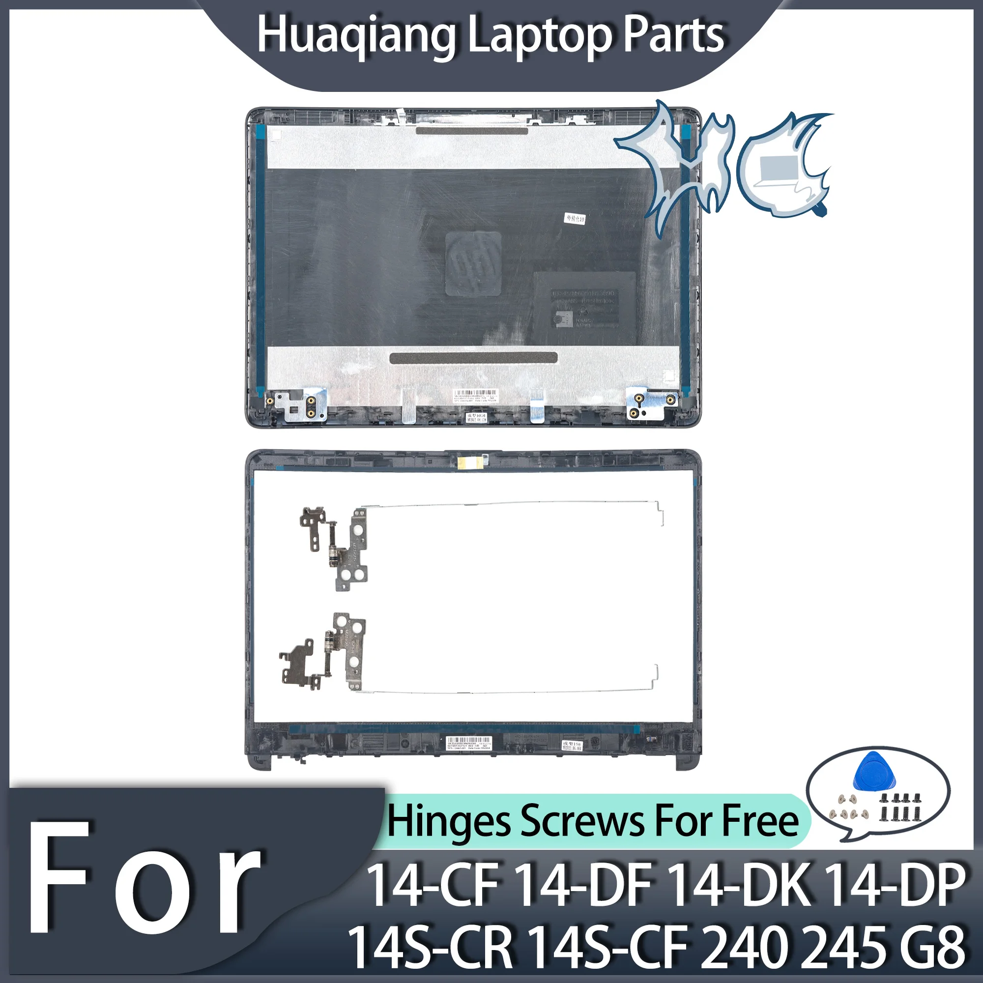 New For 14-CF 14-DF 14-DK 14-DP 14S-CR 14S-CF 240 245 G8 LCD Back Cover Front Bezel Case Hinges Cover Gray