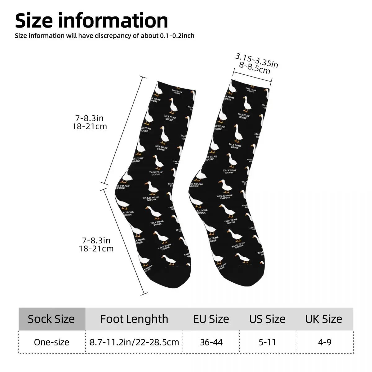 Talk To Me Goose Socks Harajuku Sweat Absorbing Stockings All Season Long Socks Accessories for Unisex Christmas Gifts