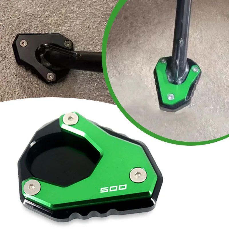 Motorrad CNC Kickstand Fuß Seite Stehen Vergrößern Verlängerung Platte Pad Fit Für Z500 NINJA 500 Z500 NINJA 500 2024 2025