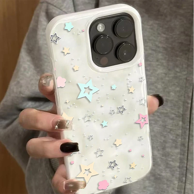 Koreanische INS Star Kreativ-Handyhülle für iPhone 17 16 15 11 14 13 12 Pro Max Plus 17Air Falten-Wellen-Design Weiche Silikon-TPU-Schutzhülle – Detail 2