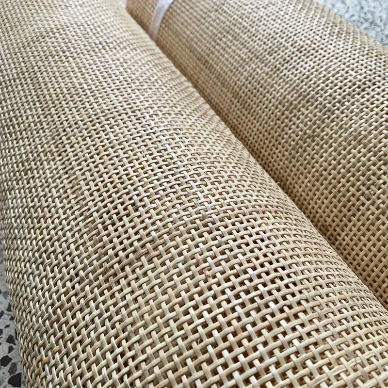 Natural Rattan Indonesian Cane Webbing Roll Material for Furniture Decoration Hollow Lattice Weaving Mat Chair Cabinet Repair