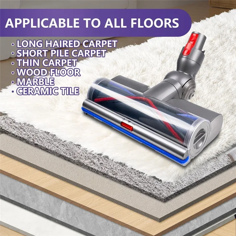 رأس فرشاة مضادة للتشابك عزم دوران عالي لموديلات DysonV8 V7 V11 V15 V10 مرفق مع ملحقات مكنسة كهربائية ممتازة قابلة للتعديل #4