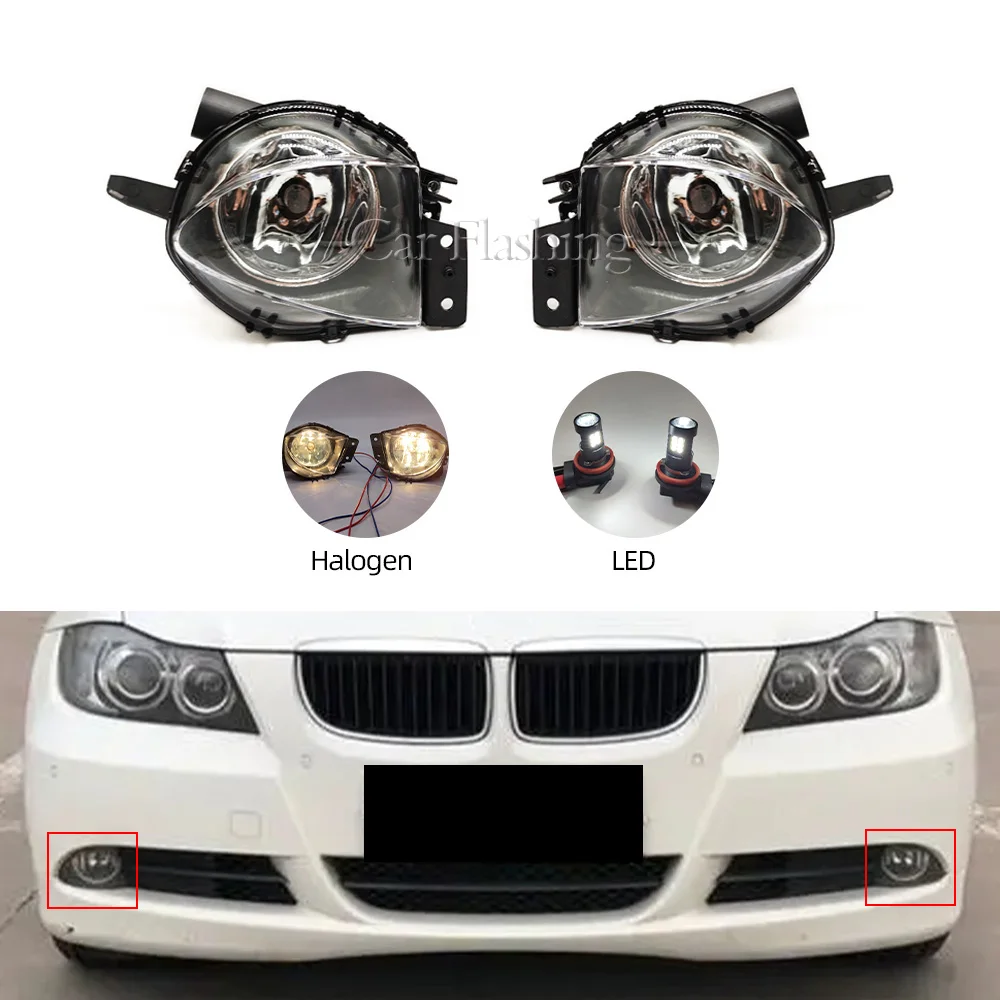 LED Fog Lights For BMW E90 E91 328i 328xi 325i 325xi 330i 330xi 2005 2006 2007 2008 Front Bumper Fog Lamps car accessories