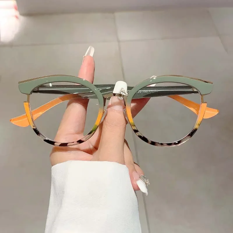 Vintage Anti Blue Light Cat Eye TR90 Glasses Women Luxury Brand Designer Trend Myopia Prescription Optical Eye Glasses Frame