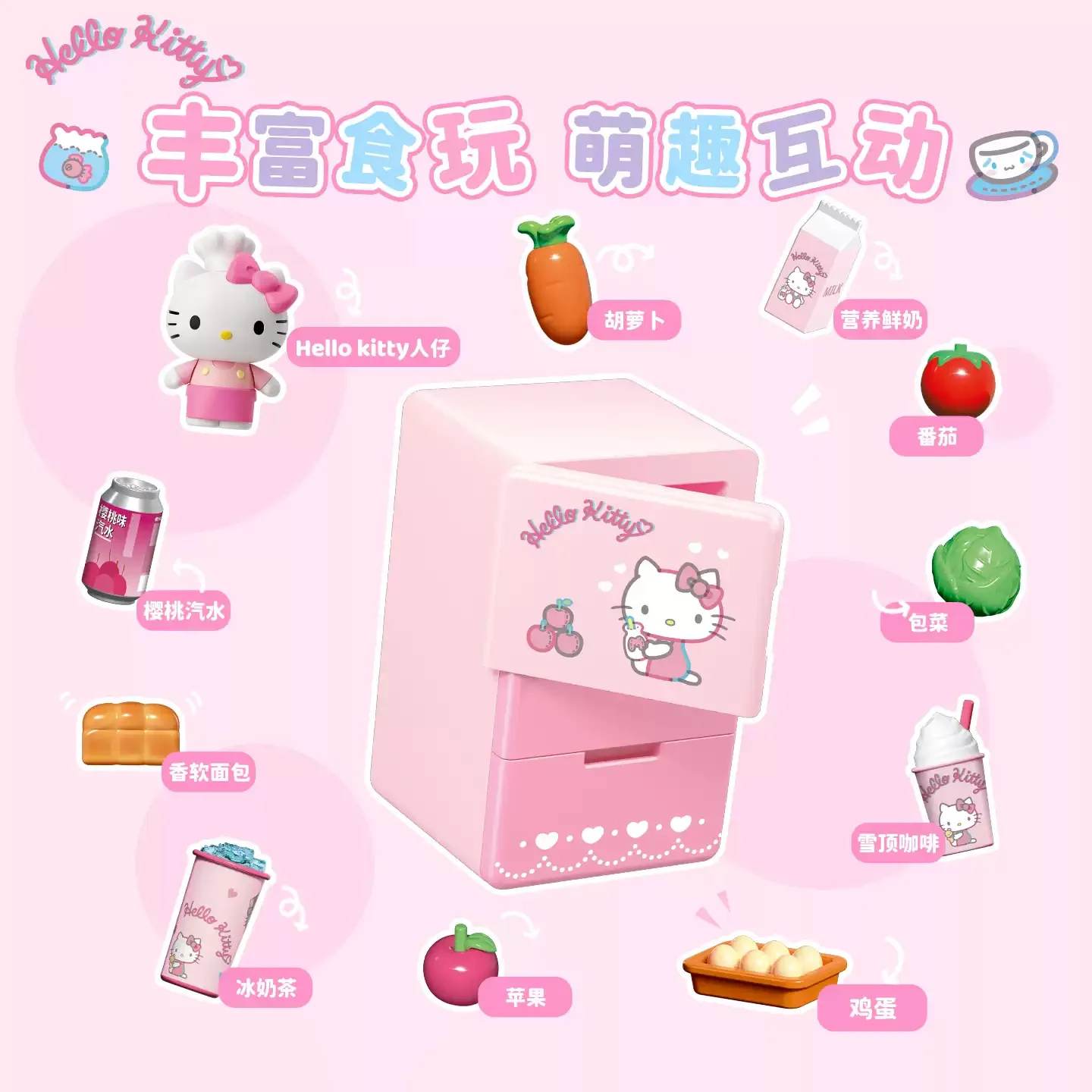 Sanrio Hello Kitty Kuromi Kitchen Series Blind Box Cinnamoroll Cute Mini Simulation Food Toy Collectible Playset Gift For Fans view 6