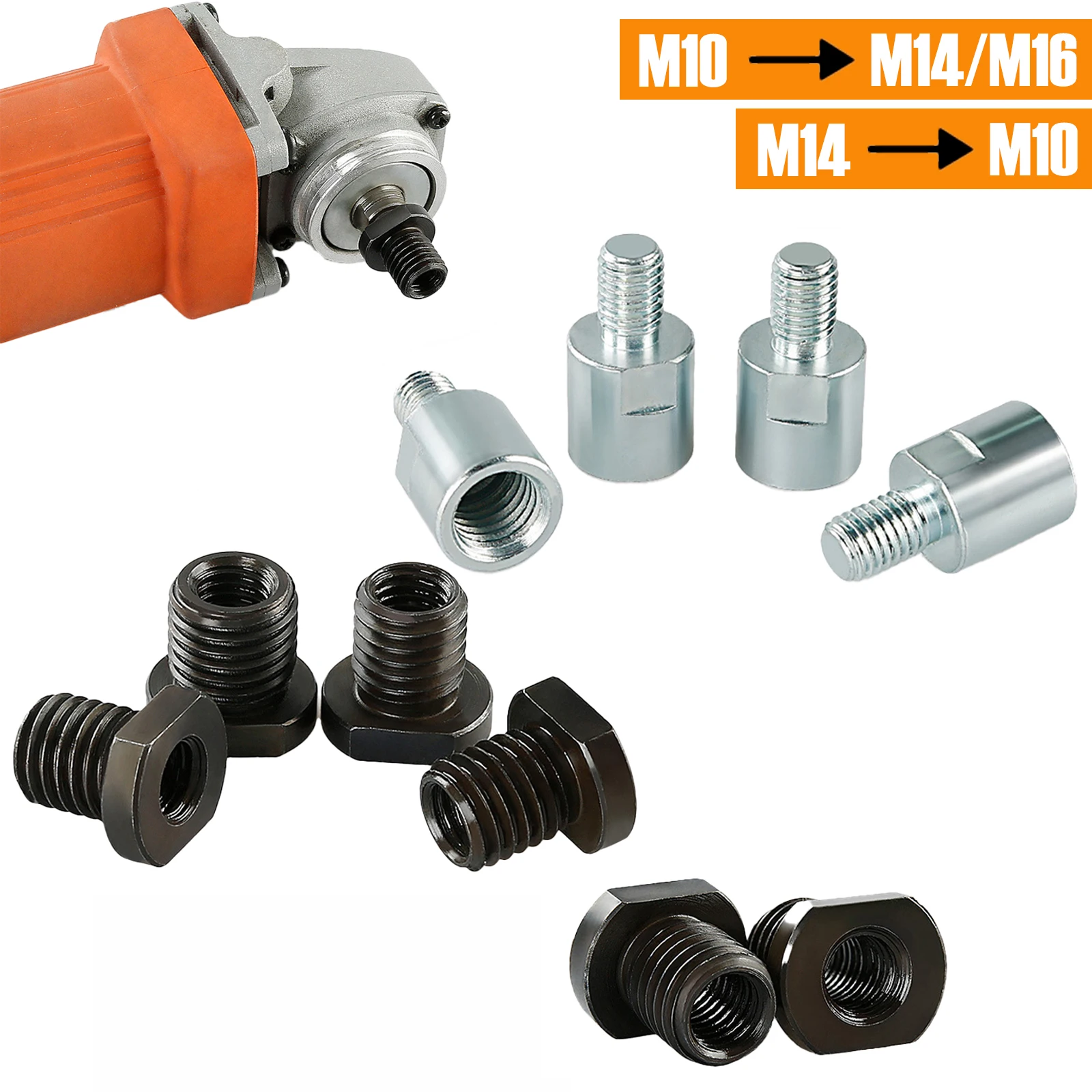 

Angle Grinder Thread Conversion Adapter M10 ↔ M14/M16 Nut Connecting Rod Internal to External Thread Power Tools DIY Accessories