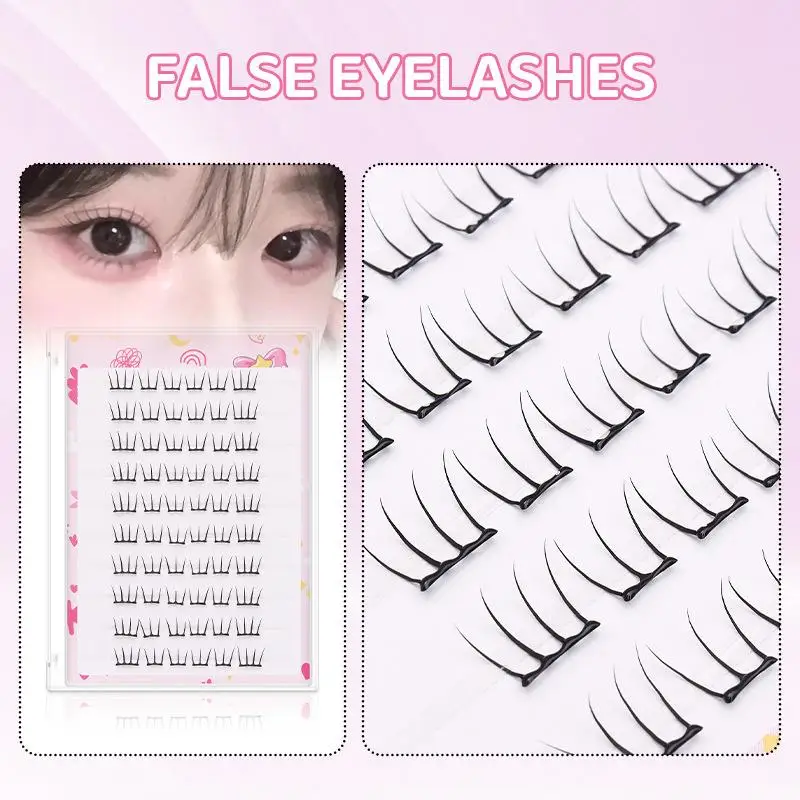 10 file Cluster Ciglia Idol Occhi Autoadesivi Corea Anime Cluster EyeMakeup Ciglia Ciglia Individuali Ciglia Naturali X7S1