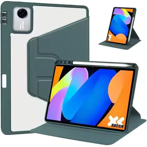 For Lenovo Idea Tab 11 Tb336fu Case with Pen Holder 360 Rotation Acrylic Clear Hard Tablet Case for Xiaoxin Pad 11 2025 Tb335fc