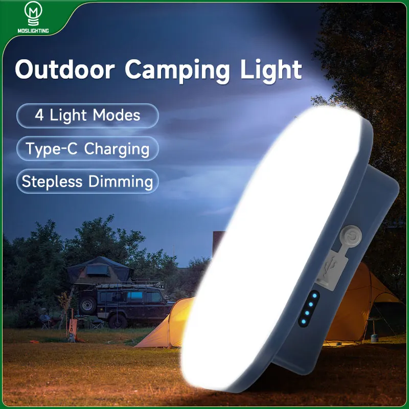 MOSLIGHTING LED Camping Lantern Rechargeable Searchlight Protable Flashlight Outdoor Emergency Waterproof Hanging Night Lighting