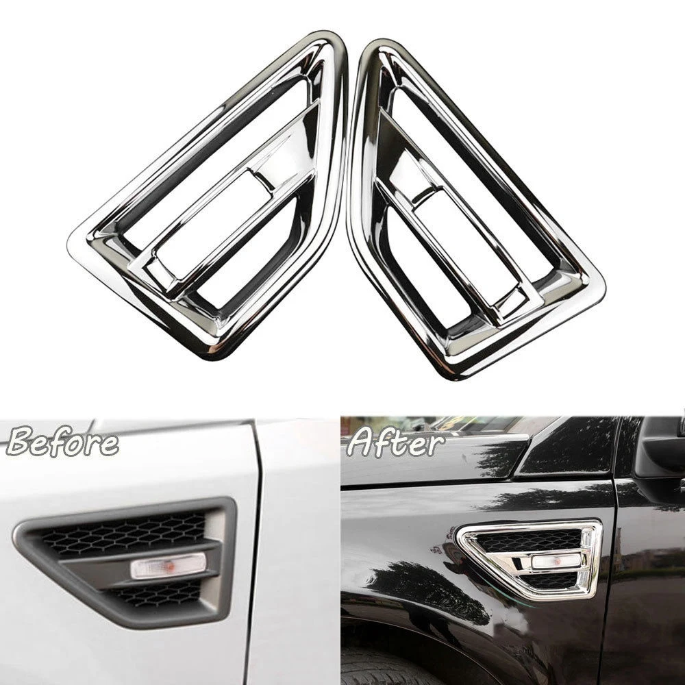 R2-Para 2008-2015 Land Rover Freelander 2 LR2 Chrome ABS Tampa de ventilação de entrada de ar lateral do carro guarnição