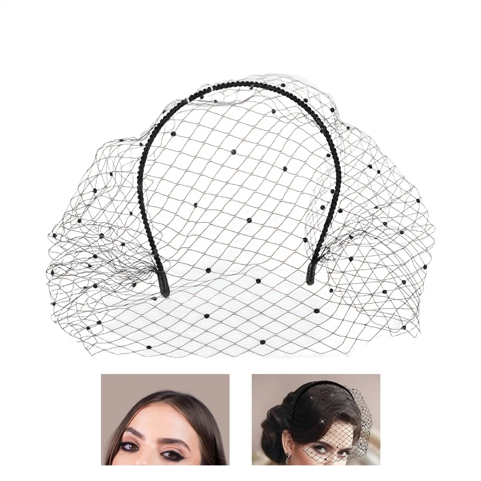 Wedding Party Dress Veil Headbands Hair Accessories Hair Jewelry Party Stage Headgear Headdress Elegant Veil Hairband - Image 4