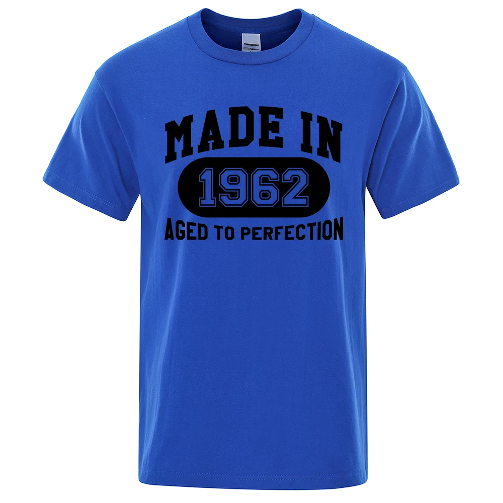 Made In 1962 Aged To Perfection Mens Tee Clothes Hip Hop Breathable Cotton T Shirt Short Sleeve Tops Summer Streetwear T-Shirt